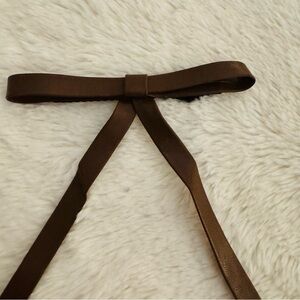 Bow Hair Clip NWT, alligator clip,brown, vegan leather